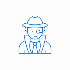 man with monocle detective icon sign vector