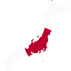 Japan flag map illustration isolated on transparent background