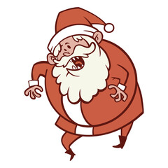 Funny santa walking