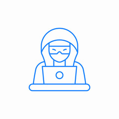 person hacker laptop icon sign vector
