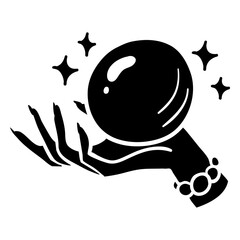 Magic crystal ball hand