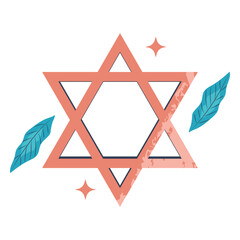 Pink star of david illustration