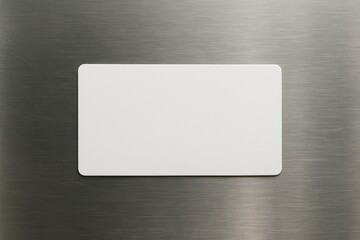 Rectangular Sticker on Metal Surface