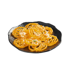 Plate of Jalebi arranged on a Transparent PNG Background