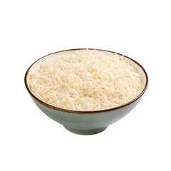 Bowl of Boiled Basmati rice on a Transparent PNG Background