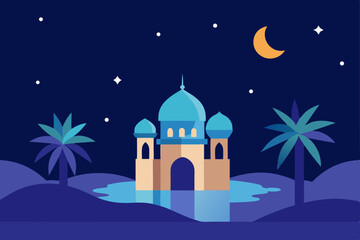 Naklejka premium mosque in the night