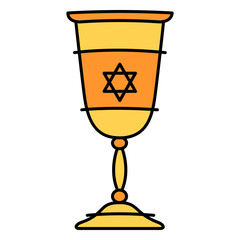 Kiddush cup Shabbat color-stroke