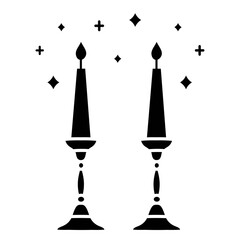 Shabbat candles cut-out