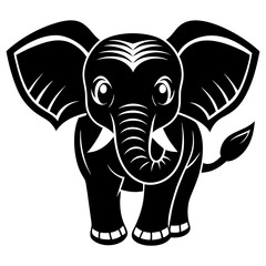 Baby Elephant with Big Ears vector illustration