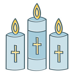 Candles with crosses color stroke