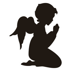 Praying angel silhouette