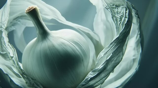 Subtle Garlic Still Life: A Culinary Gem Illuminated in Muted Hues
