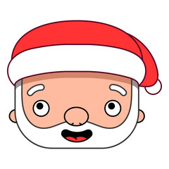 Christmas characters Santa Claus head color stroke