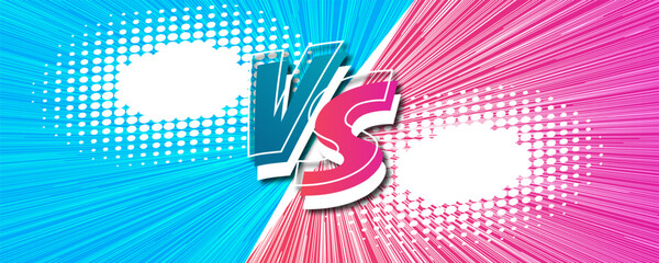 Versus fight comics style background with lightning. Fact checking or easy compare evidence. Concept illustration Vector 10 eps