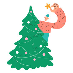 Christmas tree holiday people