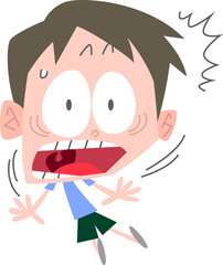 驚いている男性主線なし