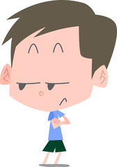 ジト目で見つめる男性主線なし