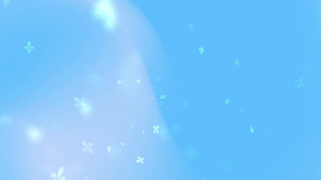 Blue and white elegant fleurdelis pattern on a background. Suitable for design projects, backgrounds, invitations, and decorative elements.