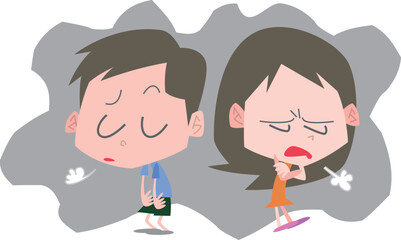 ため息をついてる男女主線なし