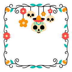 Fototapeta premium Mexican skulls and flowers