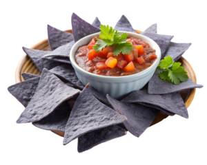 Blue Corn Chips with Salsa Dip