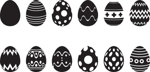 set of easter eggs vector icons