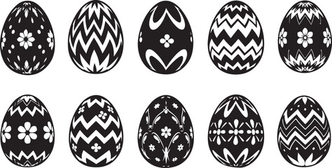 set of easter eggs vector icons