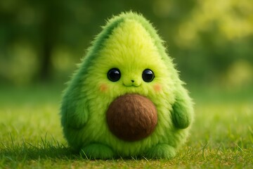 Cute Fuzzy Avocado Plush Toy – Adorable Green Fruit Character for Kids & Collectors