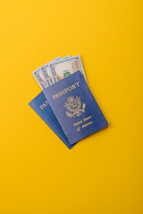 US passport for travelling, flying and doing business. USA document, id