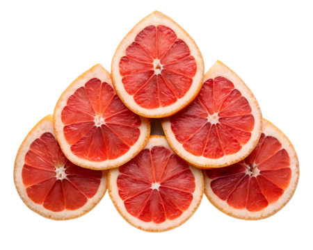 Grapefruit Wedges in Triangle Pattern