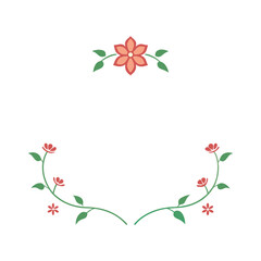 Korean Flower Frame Vector Traditional Style