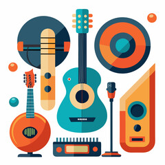 Global Beatles Day Vector Illustration – Retro Music Icons, 60s Style, Legendary Band Tribute