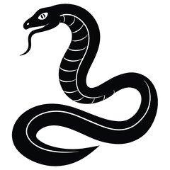 Cobra snake silhouette vector art illustration black, snake graphic icon snake black silhouette isolate vector, Coiled snake silhouette vector illustration of a cartoon of a snake vector illustration.