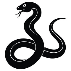 Cobra snake silhouette vector art illustration black, snake graphic icon snake black silhouette isolate vector, Coiled snake silhouette vector illustration of a cartoon of a snake vector illustration.