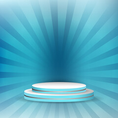 Trendy Aqua Flow Mesh Gradient with Wave Podium Base Vector