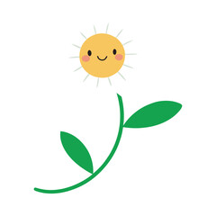 Cheerful Daisy Frame With Green Stems