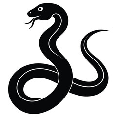 Cobra snake silhouette vector art illustration black, snake graphic icon snake black silhouette isolate vector, Coiled snake silhouette vector illustration of a cartoon of a snake vector illustration.