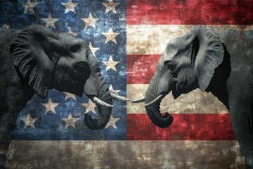 Clash of Ideologies: Democrats and Republicans Battle on the American Flag