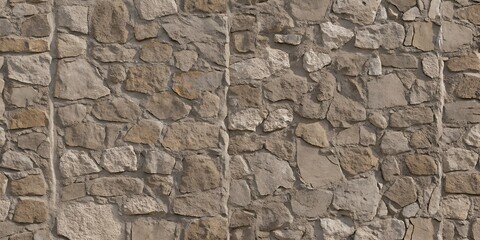 Rustic Stone Wall Texture with Natural Rocks and Rough Masonry Pattern – High-Resolution Background for Architectural Design, Game Assets, and 3D Modeling Projects