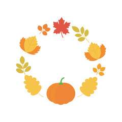 Autumn Flower Frame Vector Leaf Border