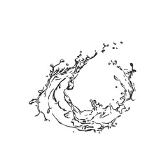 Black and white sketch of a wave drawn by hand. The material is not AI