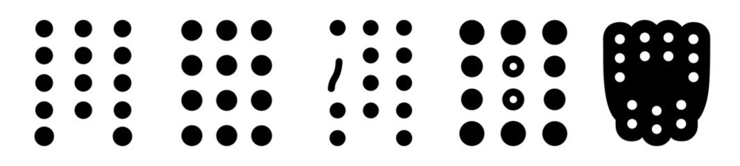 Evolution of a dot grid into an abstract design with rounded shape