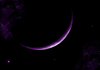 The moon in the night sky