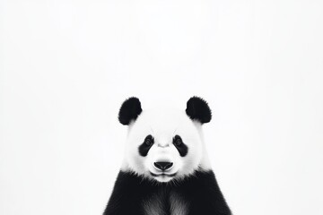 Obraz premium Minimalist panda against white background in modern design