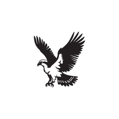 **"Powerful Osprey Vector Silhouette: Majestic Bird of Prey Design Featuring Outstretched Wings, Sharp Talons, and Focused Gaze in Clean, Minimalist Style for Crafts and Digital Art"**
