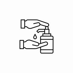 pushing liquid soap icon sign vector