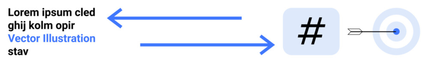 metadata tag symbol with arrows leading to a target, emphasizing focus and connection. Ideal for digital marketing, social networking, targeting, communication, creativity, innovation, and simple