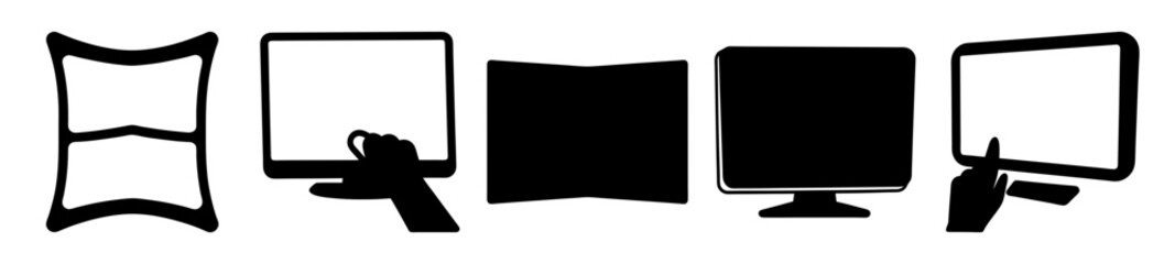 Diverse black and white electronic devices on a white background vector image