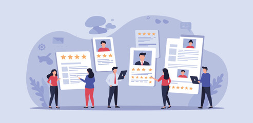 Choosing candidate alternative, recruitment human resources manager, finding employee for job vacancy, discover new talent or applicant concept, business people HR choosing prospect candidate