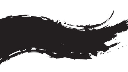Abstract black ink brush strokes. Black brush strokes on white background. Black Brush strokes texture.